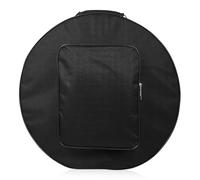 TOYZFRIENDY Professional Snare Drum Bag Round Nylon Storage Pouch with Hand Strap and Shoulder Straps for Instrument Transport and Protection Black Military Style