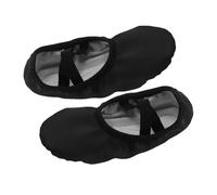 TOYZFRIENDY PU Leather Ballet Dance Shoes for Women and No-tie Soft Sole Flats with Elastic Straps for Ballet Training Yoga Modern Dance Stage Performance Black