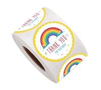 TOYZFRIENDY Rainbow Seal Stickers Round Paper Label Stickers for Party Favors Baking Envelopes Scrapbooks Candy Bags Cookie Boxes Notebooks Decoration