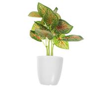 TOYZFRIENDY Realistic Fake Bonsai Plant Desktop Decoration Maintenance Artificial Greenery for Home Office Small Faux Begonia Potted Plant for Indoor Garden Wedding Cafe