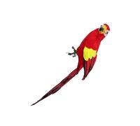 TOYZFRIENDY Red Artificial Parrot Simulation Bird with Realistic Feathered Design Lifelike Garden Ornament for Home Office Balcony Decoration Fine Craftsmanship Fake Bird Statue