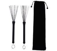 TOYZFRIENDY Retractable Stainless Steel Wire Drum Brush with Rubber Handle Metal Loop End for Easy Hanging Volume and Articulation Suitable for Jazz and Rock Drummers