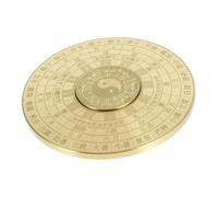 TOYZFRIENDY Retro Brass Chinese Compass with Double-sided Eight Diagrams Lightweight Portable Taoist Ancient Adornment for Feng Shui and Handheld Use Vintage Style Decorative Tool
