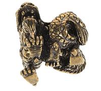 TOYZFRIENDY Retro Brass Dragon Figurine Wealth Statue Decor Chinese Style Desktop Ornament Micro Garden Feng Shui Prosperity Symbol for Home and Car
