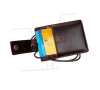 TOYZFRIENDY RFID Leather Hanging Neck Id Badge Holder for Travel Work Secure Boarding Pass Officer Document Pouch Coffee Lightweight Convenient Card Holder for Students Teens Women