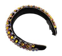TOYZFRIENDY Rhinestone Padded Wide Hairband with Embellishments for Vintage Baroque Style Luxury Hair Accessory Secure Fit for Various Hairstyles Party Ready Glamorous Headband