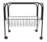 TOYZFRIENDY Rolling Bird Cage Stand Lovebird Cage Stand with Integrated Storage Solution and Effortless Mobility Metal Frame with 4 Wheels and Spacious Shelf 17.72x17.72x11.02in Black