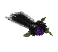 TOYZFRIENDY Romantic Rose Flower Hairband with Lace for Women Elegant Party Headdress for Weddings Birthdays Valentine's Day Premium Polyester Cloth Decorative Headband