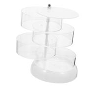 TOYZFRIENDY Rotating Acrylic Desk Organizer Multi-layer Storage Box Clear Display Case for Figures and Accessories Compact Space-saving Organizer for Home Office
