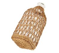 TOYZFRIENDY Rustic Woven Glass Flower Vase with Straw Holder Decorative Bud Vase for Fresh and Dried Flowers Natural Boho Style Home Decor for Living Bedroom Office Sturdy Glass Material
