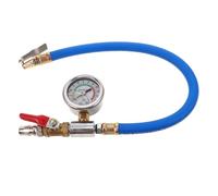 TOYZFRIENDY Self Locking Tire Pressure Gauge with Air Inflator Head Accurate Inflating Tool for Car Bike Atv Tires Leak Inflation Compact Automotive Air Chuck Accessory
