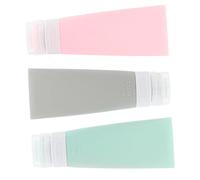 TOYZFRIENDY Silicone Travel Toiletry Containers Set, 3pcs 80ml Refillable Bottles for Shower Gel and Shampoo, Portable Leak-proof Separate Bottles for Travel Use