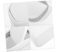 TOYZFRIENDY Small Desktop Trash Can with Shake Lid Compact Plastic Waste Bin for Office and Home Space-saving Mini Garbage Can for Desk Countertop and Stylish White Tabletop Wastebasket