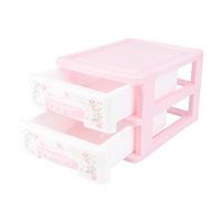 TOYZFRIENDY Small Plastic Makeup Storage Box with Two-layer Compact Cosmetics Organizer for Lipstick and Nail Polish PP Material with Non-slip Base Suitable for Hairpin and Desktop Use