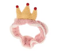 TOYZFRIENDY Soft Coral Fleece Plush Spa Headband for Women Wide Knit Facial Hairband for Washing Face Makeup Cute Crown Design Keeps Hair Dry and Comfortable