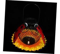 TOYZFRIENDY Solar Powered Hanging Bird Feeder LED Light Iron Wild Bird Seed Feeder for Garden and Outdoor Wildlife Solar Light Decor and Backyard Feeding