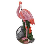 TOYZFRIENDY Solar Powered Pink Flamingo Garden Ornament Creative Glowing Resin Sculpture for Indoor Outdoor Patio Decor Compact Decorative Light for Park Pathways