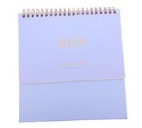 TOYZFRIENDY Spiral Binding Desk Calendar Large Purple Minimalist Portable Month and Date Display Tabletop Organizer for Office Home Gold Foil Accent Year Planner