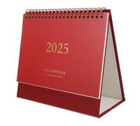 TOYZFRIENDY Spiral Binding Desk Calendar with Gold Foil Accent Medium Office Desktop Organizer Thick Paper with Metal Double Wire Binding Monthly Date Display for Home and Work Scheduling