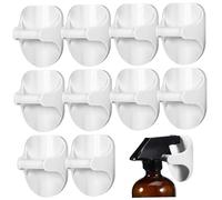 TOYZFRIENDY Spray Bottle Holder with Adhesive Hooks 10 Pcs Wall Mounted Storage Solution White Abs Leave No Marks for Kitchens and Garages