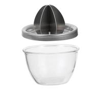 TOYZFRIENDY Stainless Steel Manual Fruit Juicer Multipurpose Hand Squeezer for Lemon Citrus with Threaded Pressure Groove Design Compact Portable Kitchen Tool