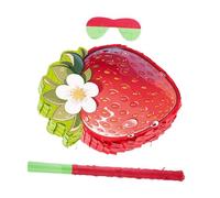 TOYZFRIENDY Strawberry Pinata for Bat and Blindfold Interactive Birthday Party Game Supplies Food-themed Summer Decoration Easy Hanging Strawberry Party Centerpiece for Cinco De Mayo and