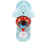 TOYZFRIENDY Teapot Shaped Hanging Birdhouse and Feeder Red Garden Nesting Box for Backyard Wildlife, Parakeet and Budgie Nesting, Outdoor Patio Garden Decor