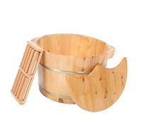 TOYZFRIENDY Thickened Foot Bath Tub with Lid and Massager Beads Large Capacity Insulated Foot Soaking Basin for Home Spa Fatigue Relief and Comfortable Grip Design