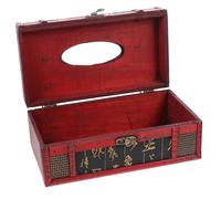 TOYZFRIENDY Tissue Box Cover Decorative Vintage Style Tissue Holder for Home Office Car Elegant Plywood Napkin Dispenser with Classic Texture Suitable for Living Bedroom Desktop Use