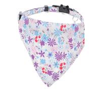 TOYZFRIENDY Triangular Cotton Pet Bib Dog Bib Adjustable 1cm Wide 20-28cm for Cats and Dogs Blue White Floral Pattern Pet Accessories