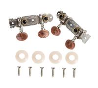 TOYZFRIENDY Ukulele Tuning Pegs 4-string Set Brown Dual-hole Steel Shaft Machine Heads Professional Ukulele String Tuning Keys Accessory for