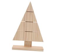 TOYZFRIENDY Unfinished Wood Christmas Tree Cutout with Stand DIY Paintable Xmas Tabletop Decoration Rustic Farmhouse Holiday Craft for Family Creative Painting and Festive Decor