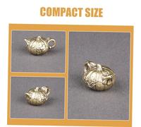 TOYZFRIENDY Vintage Brass Mini Teapot Ornament Desktop Decor for Home Office Shelf Cozy Ambiance Collectible Craft Tea Lovers and Collectors