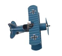 TOYZFRIENDY Vintage Iron Airplane Model Compact Retro Biplane Metal Desktop Decoration for Aviation Collectors Home Office Shelf Ornament Vintage Birthday Party Centerpiece