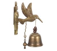 TOYZFRIENDY Vintage Metal Doorbell with Hummingbird Design Copper Wall Decor and Entry Door Chime for Outdoor Entrance Living Backyard Decorative Retro Hanging Bell with Clear Melodious Sound