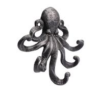TOYZFRIENDY Vintage Octopus Wall Hook Cast Iron Key Hanger Retro Nautical Animal Shape Organizer for Bathroom Kitchen Living Towels Handbags Jewelry