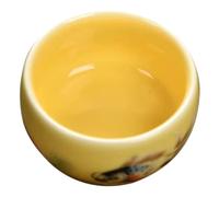 TOYZFRIENDY Vintage Yellow Ceramic Chinese Tea Tasting Cup Multi-use Gongfu Teaware for Home Office Tea House Porcelain