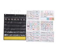 TOYZFRIENDY Weekly Educational Calendar Pocket Chart for Canvas Classroom Organizer for Learning Years Months Seasons Holidays for Preschool and Elementary School