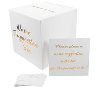 TOYZFRIENDY White Suggestion Box with 50 Comment Cards, 22Cm Feedback Collection Box for Office, Restaurant, and Hotel Guest Complaints and Votes