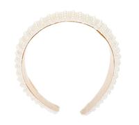 TOYZFRIENDY Wide Pearl Hairband for Women and Handmade Wide Brim Headband with Fixed Pearls Fashion Hair Accessory Suitable for Various Hairstyles and Colors