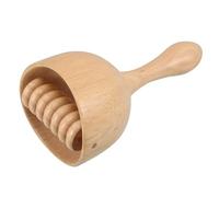TOYZFRIENDY Wood Massage Cup with Roller for Full Body and Muscle Release Swedish Torch Wood Handheld Facial and Back Gua Sha Massager Portable Ergonomic Design for Home Relaxation