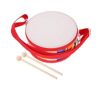 TOYZFRIENDY Wooden Double-sided Cartoon Drum with Mallets Orff Method Percussion Instrument for Lightweight Educational Hand Drum for Music Learning and School Use