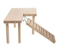 TOYZFRIENDY Wooden Hamster Platform with Climbing Ladder Small Pet Plaything for Rats and Chinchillas Wear-resistant Cage Accessory for Exercise and Balance Development Decorative Animal Ramp