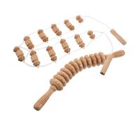 TOYZFRIENDY Wooden Massage Roller Stick 12- Design, Handheld Back Roller for Neck and Full Body Muscle Therapy, Wood Therapy Massage Tool for Deep Tissue Relaxation