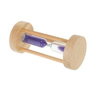 TOYZFRIENDY Wooden Sandglass with Purple Sand Handmade Hourglass Timer for Home Office Desk Decoration Modern Simple Style Visual Sand Timer Unique Glossy Finish
