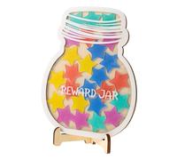 TOYZFRIENDY Wooden Star Reward Jar DIY Classroom Tool for Behavior Management Encourages Positive Reinforcement for Home and School Decoration Fosters Manual Dexterity