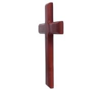 TOYZFRIENDY Wooden Wall Hanging Cross Religious Catholic Decorative Crucifix for Home and Church Natural Grain Christian Wooden Wall Cross Art for Spiritual and Faith-based Decoration