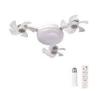 TOYZLY Drone Shaped Fan with Lights and Remote, 3 Speeds LED Ceiling Fans Light with 3 Color Light, E27 Universal Dimmable Small Ceiling Fan for Dining Room, Bedroom, Living Room (3 Heads)