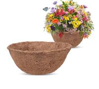 TOYZLY Hanging Basket Liner 16 Inch, Round Coco Liner for Hanging Baskets, Natural Coconut Fibre Basket Liners for Plants, Replacement Liner for Wall Planters, Indoor Outdoor Garden Balcony Use