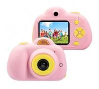 ToyZoom Children's Camera 18 MP Selfie Camera 1080P HD Digital Video Camera Children with SD Card 32 GB / 4 x Zoom/Flash / 120 ° Wide Angle - Pink